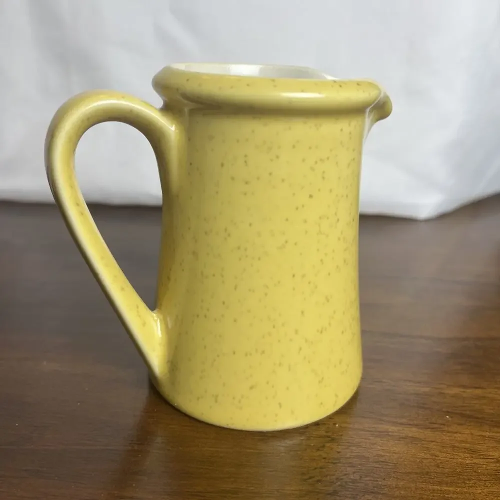 Imperial Ironstone Lemon N Lime Creamer By W. Dalton, Specked Yellow, Japan Made